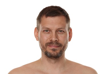 Photo of Portrait of handsome man on white background