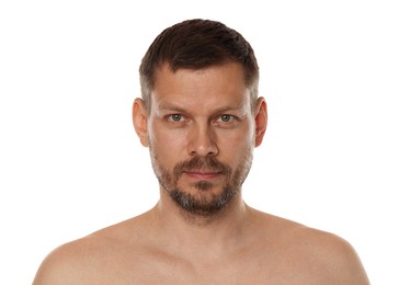 Photo of Portrait of handsome man on white background