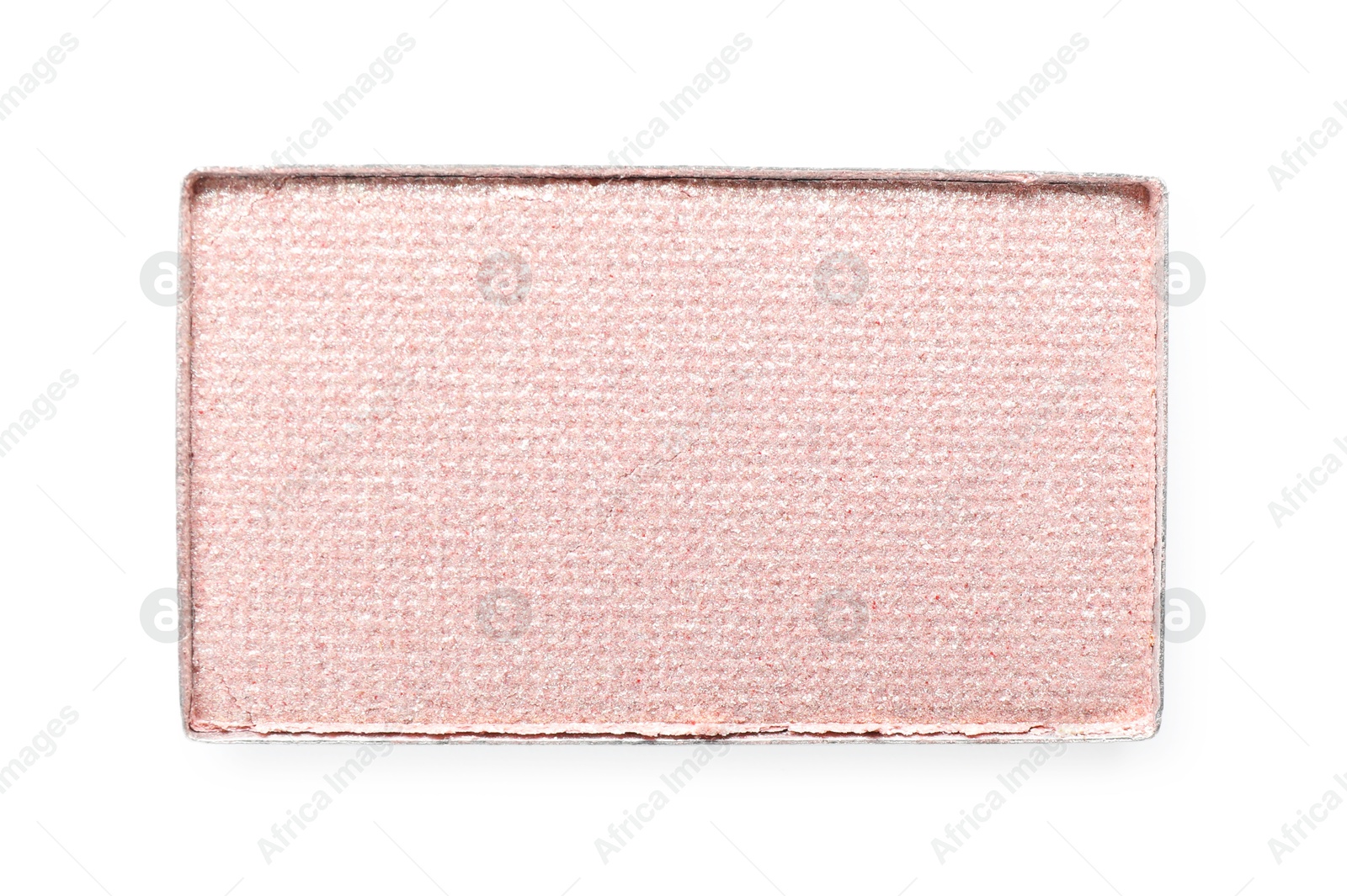 Beautiful eye shadow refill pan isolated on white, top view Photo of Beautiful eye shadow refill pan isolated on white, top view