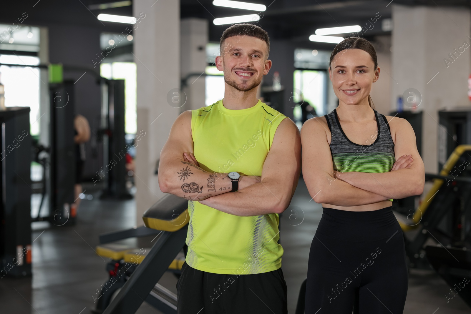 Portrait of professional personal trainers in gym Photo of Portrait of professional personal trainers in gym