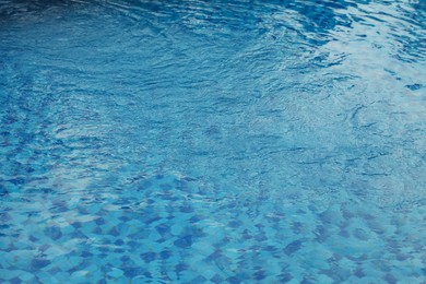 Photo of Outdoor swimming pool with clear water, closeup