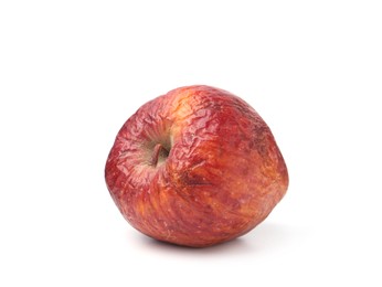 Photo of One whole rotten apple isolated on white