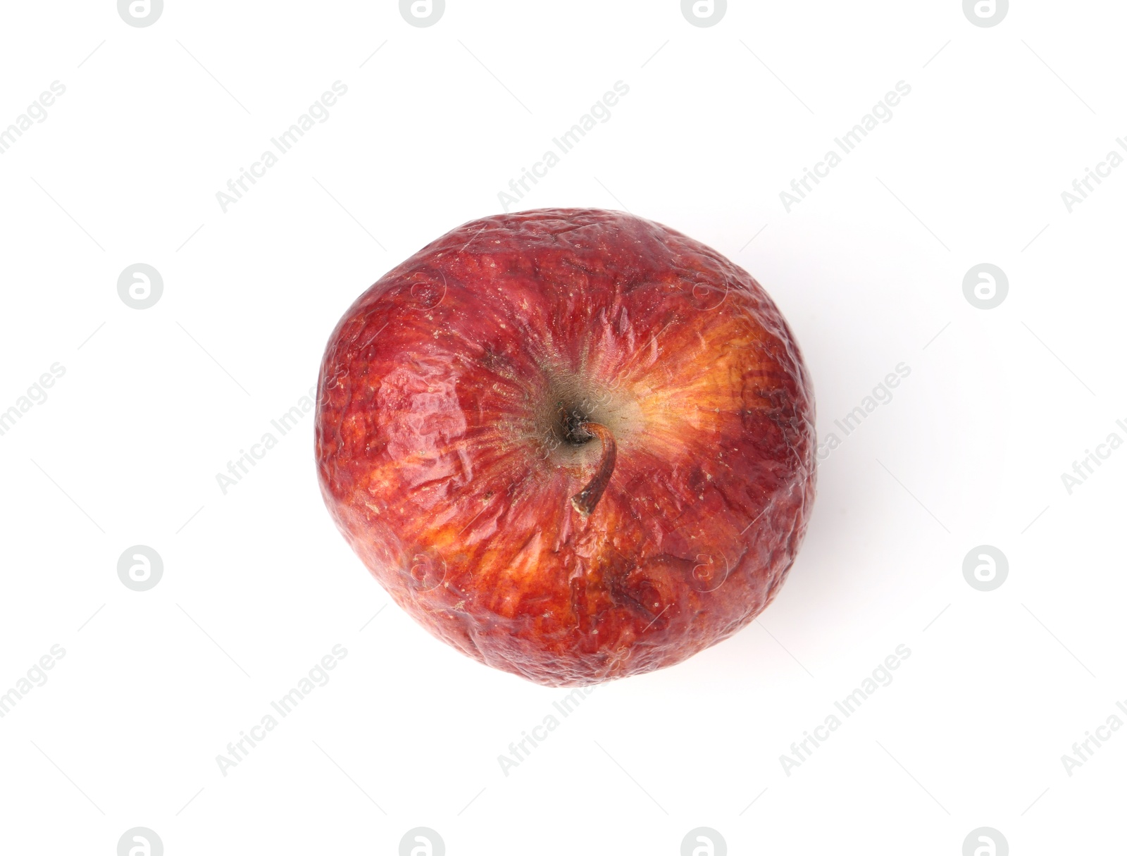 One whole rotten apple isolated on white, top view Photo of One whole rotten apple isolated on white, top view