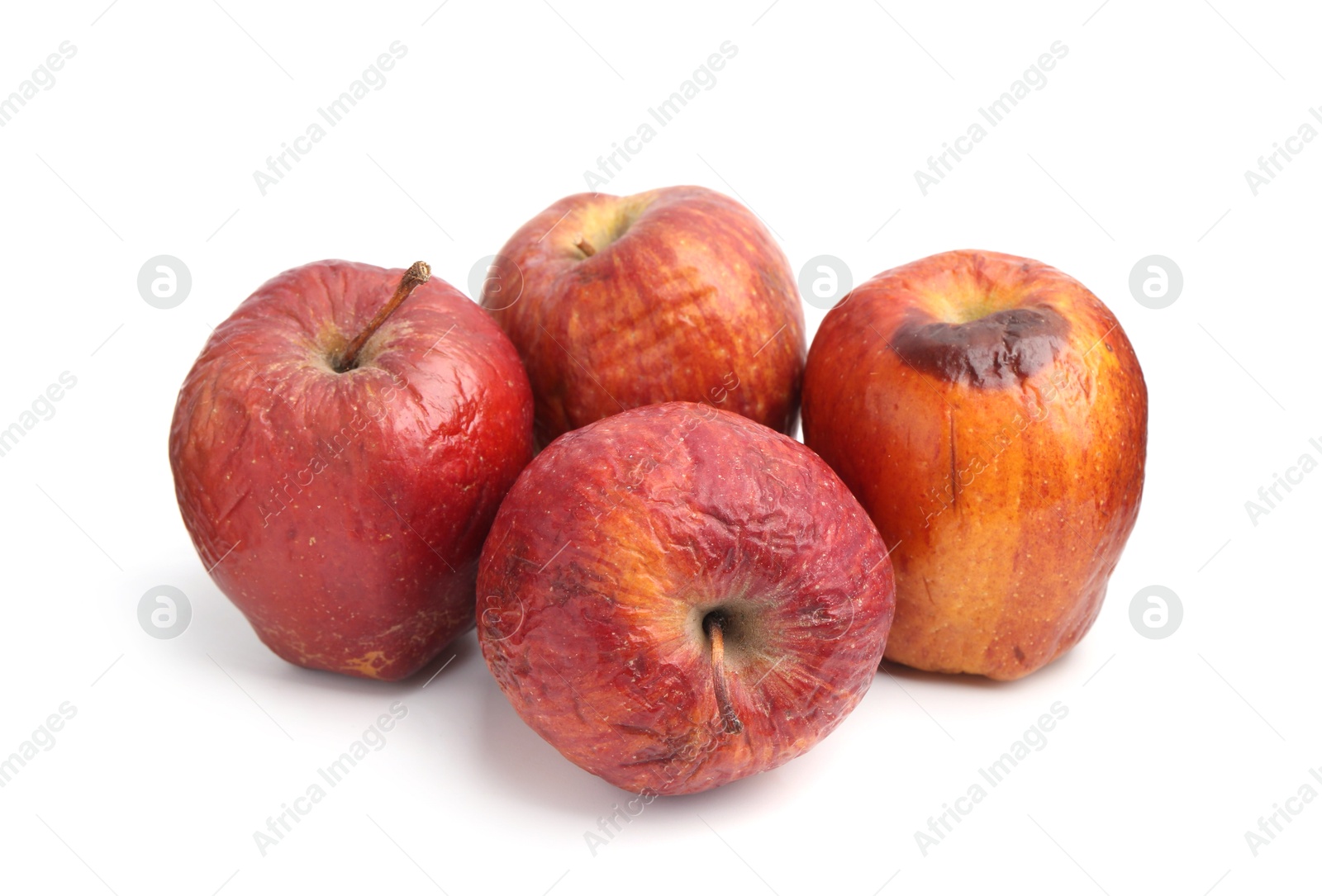 Many whole rotten apples isolated on white Photo of Many whole rotten apples isolated on white