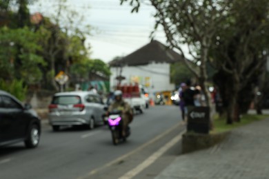 Photo of Blurred view of busy road in city