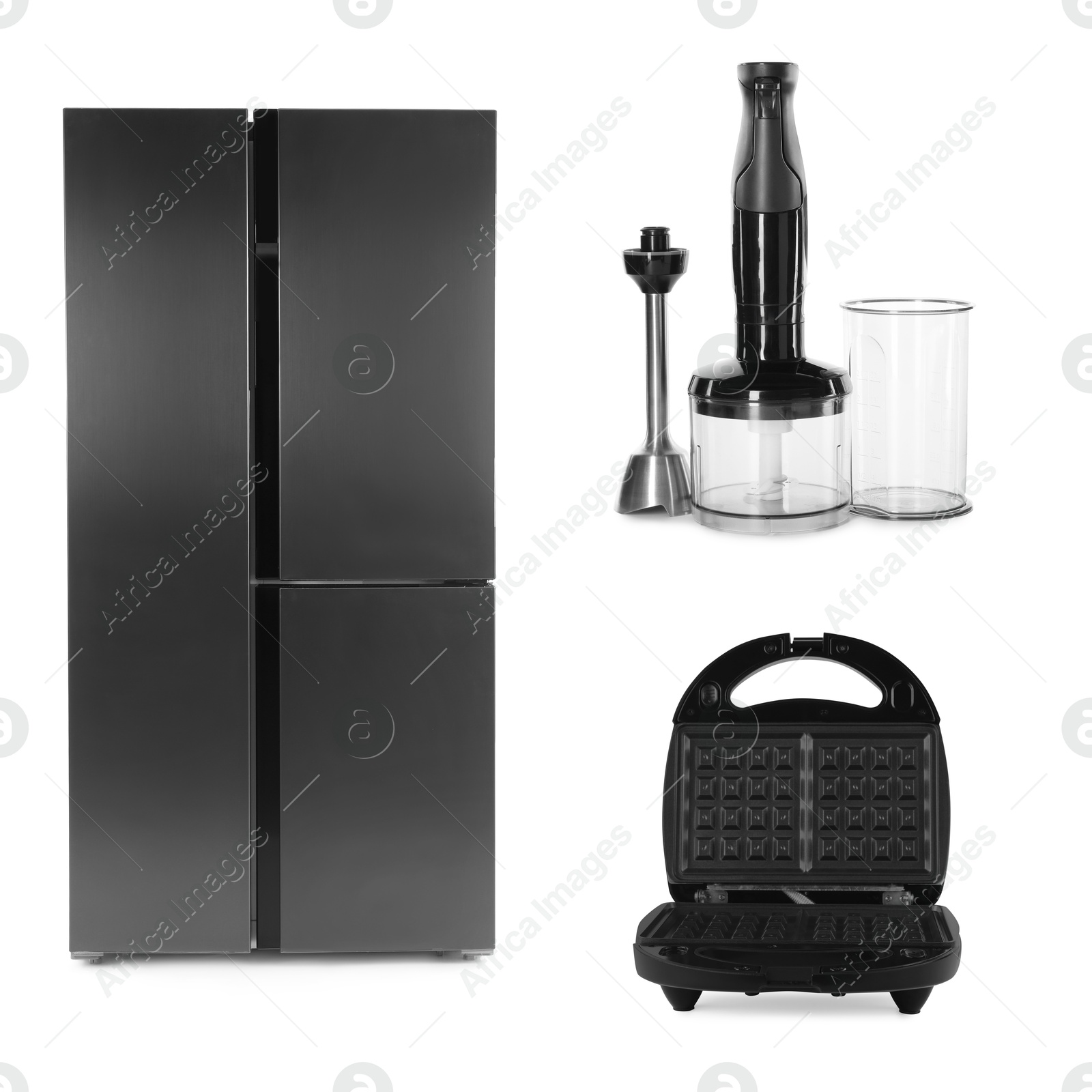 Different household appliances isolated on white, set Image of Different household appliances isolated on white, set