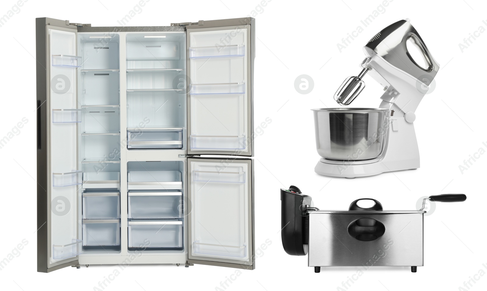 Stand mixer and other household appliances isolated on white, set Image of Stand mixer and other household appliances isolated on white, set