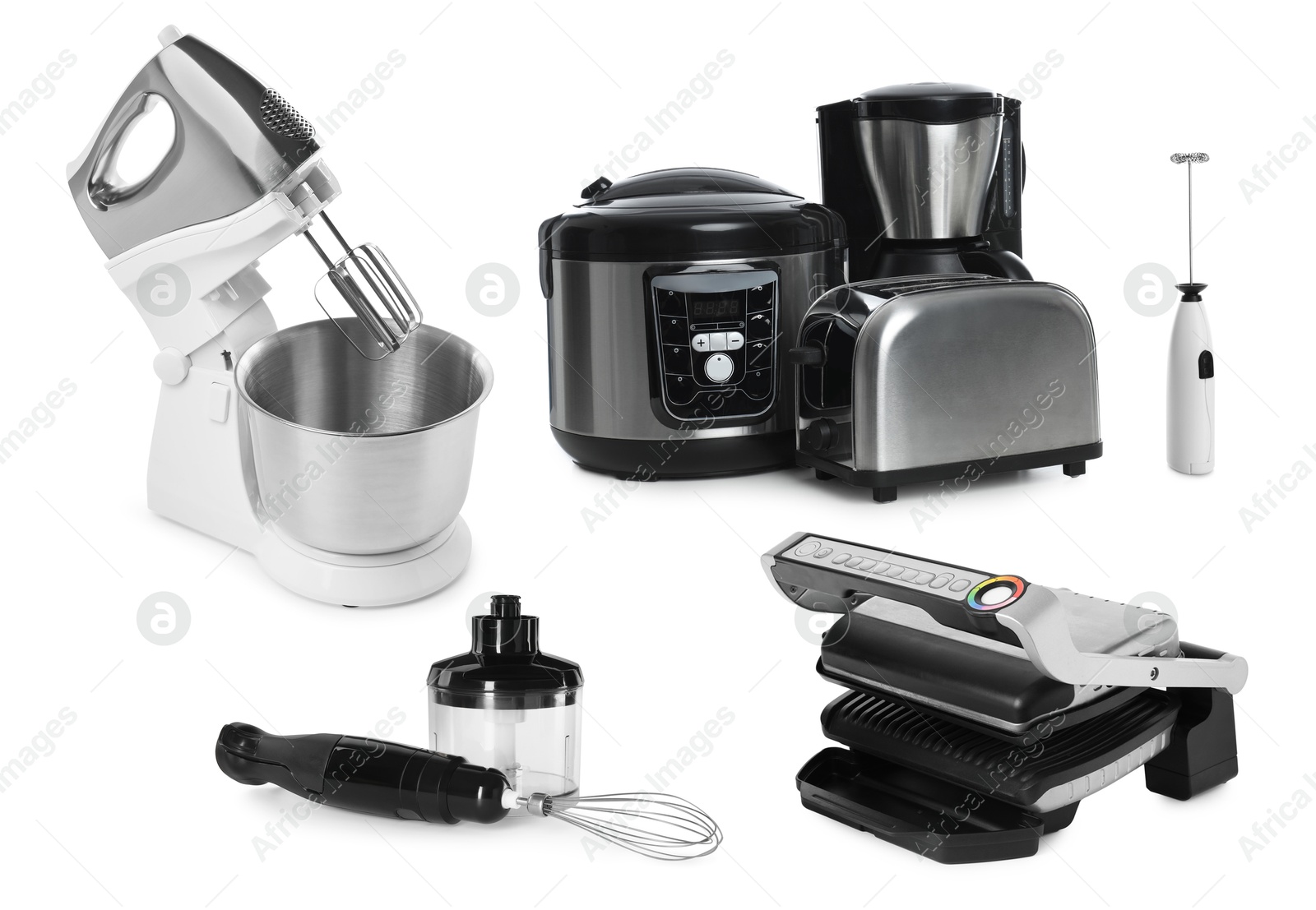 Stand mixer and other household appliances isolated on white, set Image of Stand mixer and other household appliances isolated on white, set