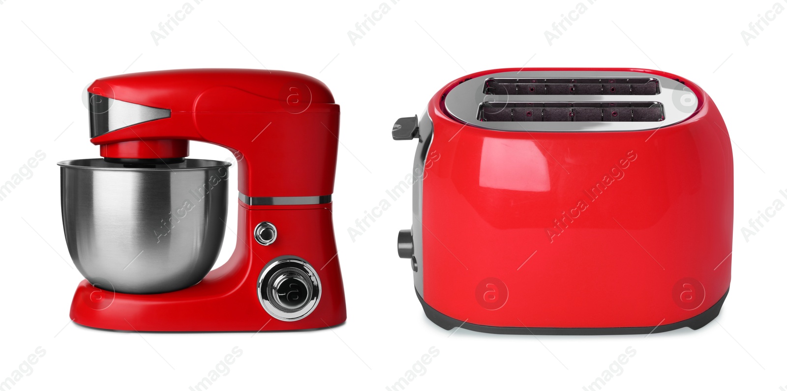 Stand mixer and toaster isolated on white. Household appliances Image of Stand mixer and toaster isolated on white. Household appliances