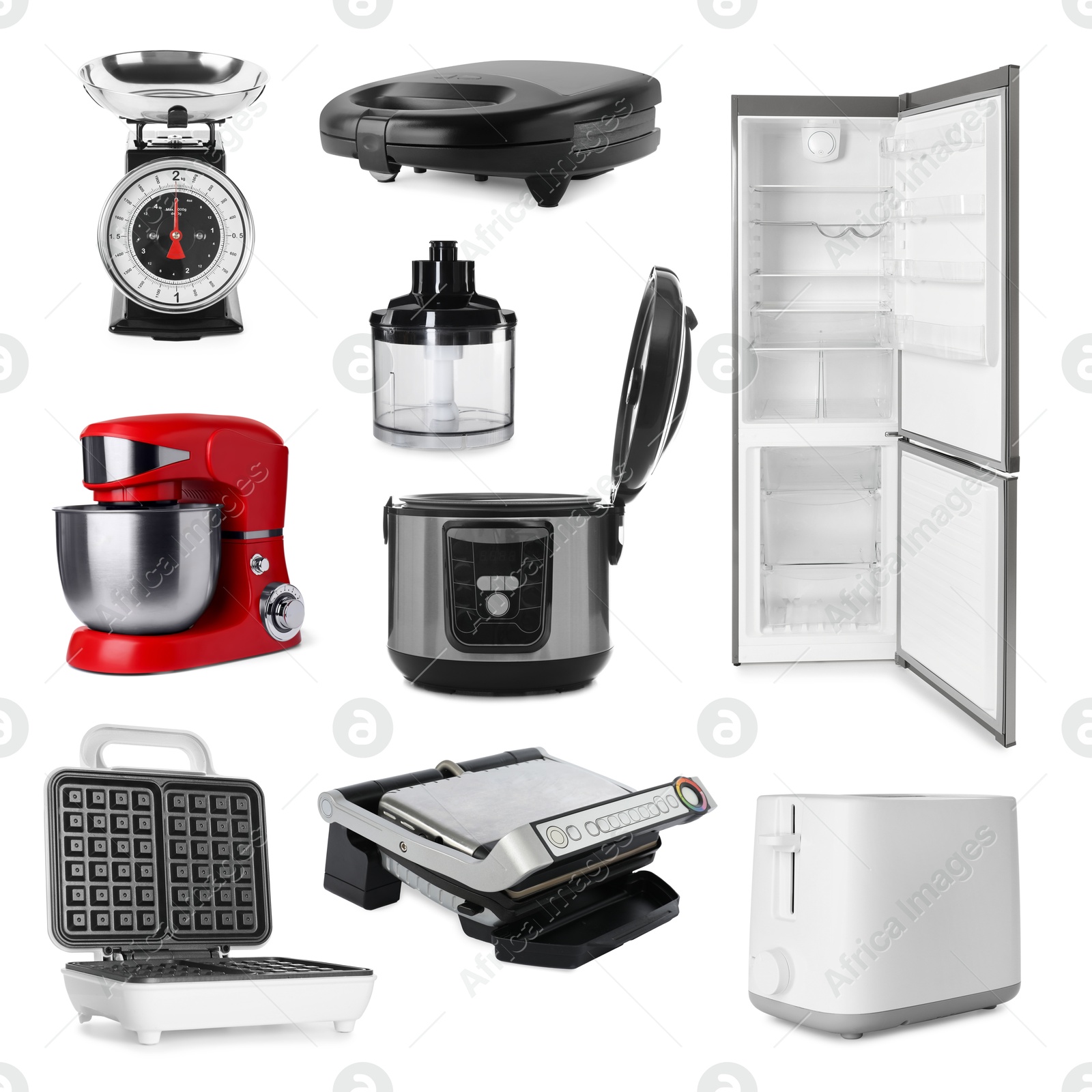 Stand mixer and other household appliances isolated on white, set Image of Stand mixer and other household appliances isolated on white, set