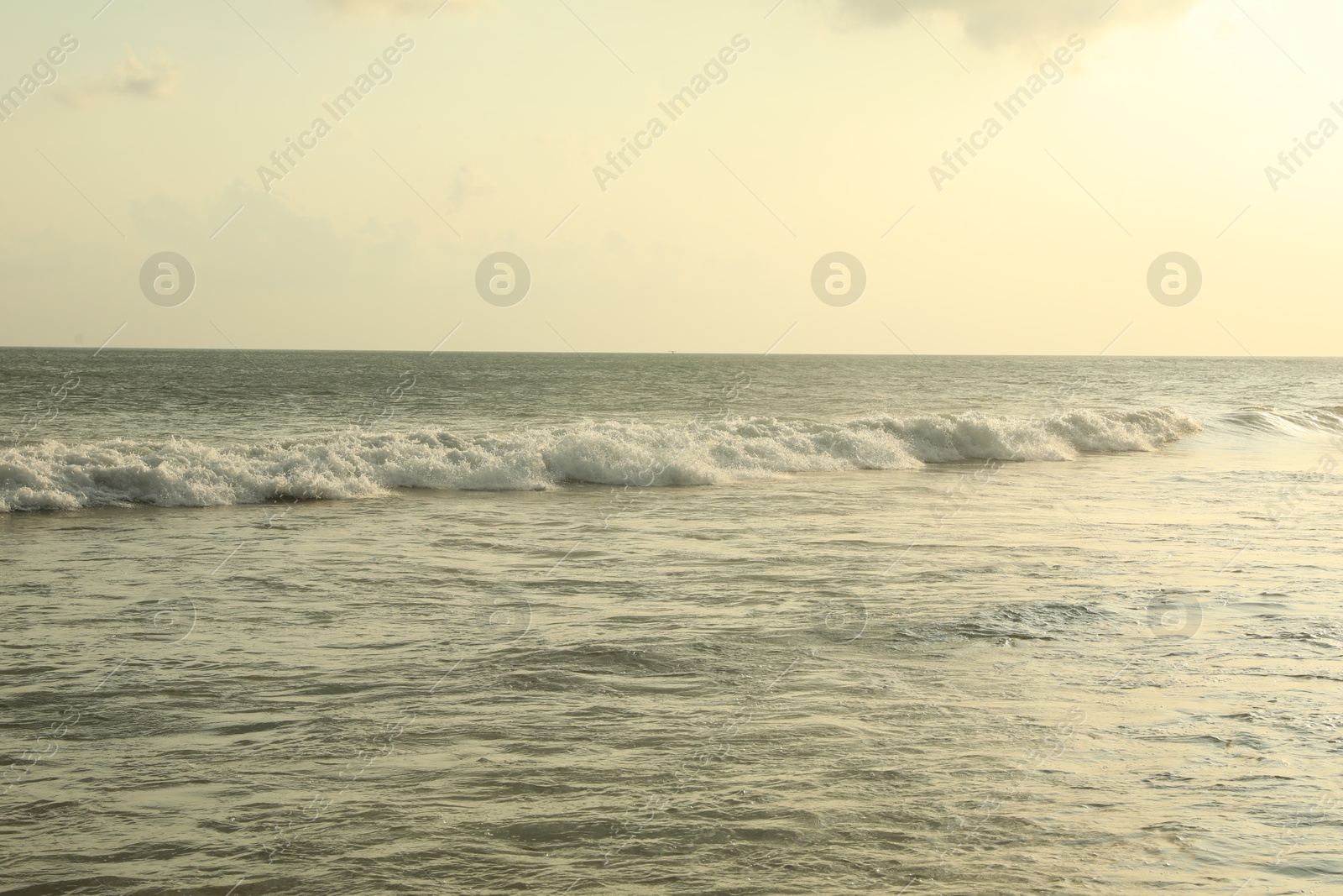 Beautiful sea and cloudless sky at tropical beach Photo of Beautiful sea and cloudless sky at tropical beach