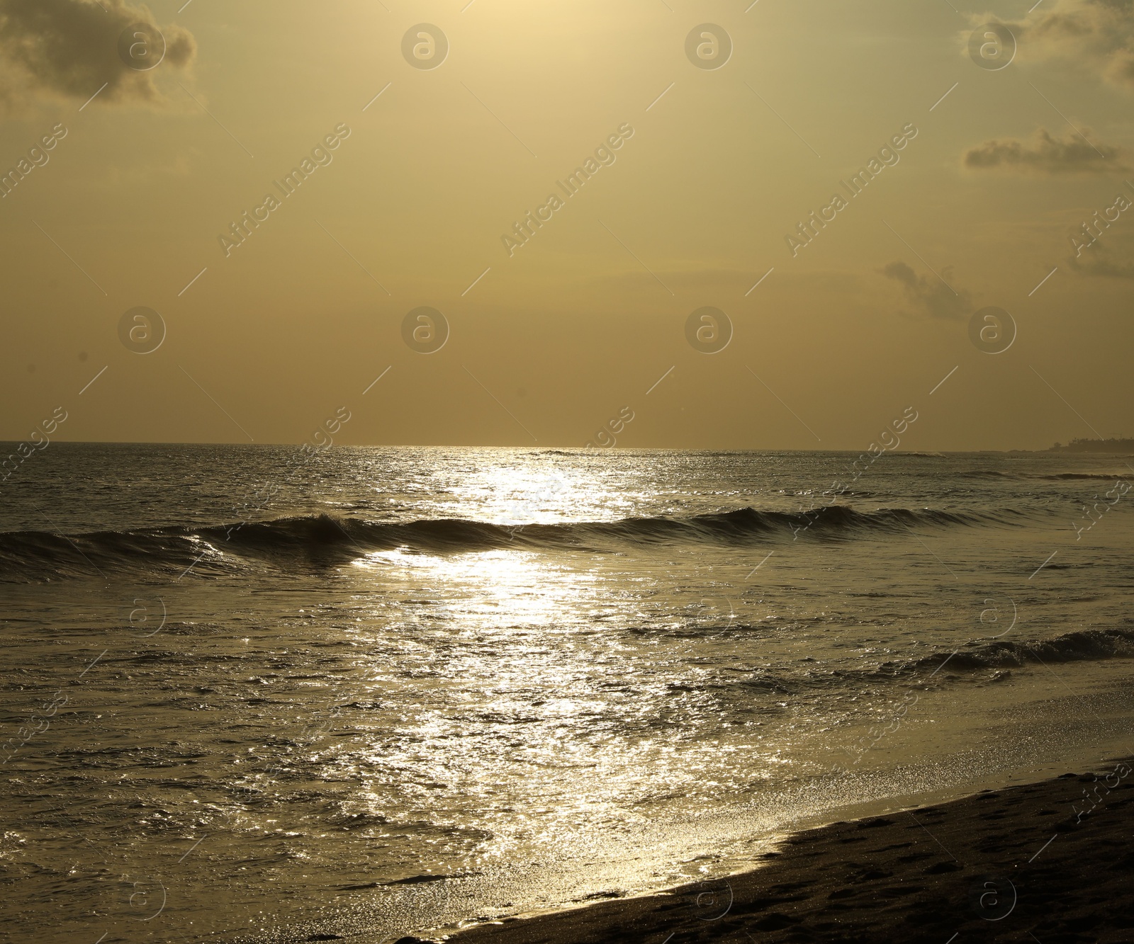 Picturesque view of beautiful sea at sunrise Photo of Picturesque view of beautiful sea at sunrise