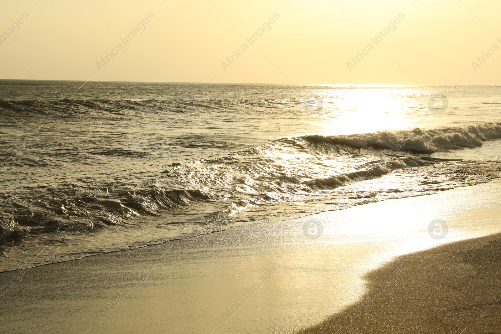 Picturesque view of beautiful sea at sunrise Photo of Picturesque view of beautiful sea at sunrise