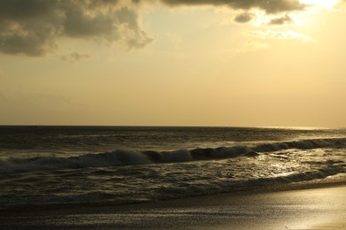 Photo of Picturesque view of beautiful sea at sunrise