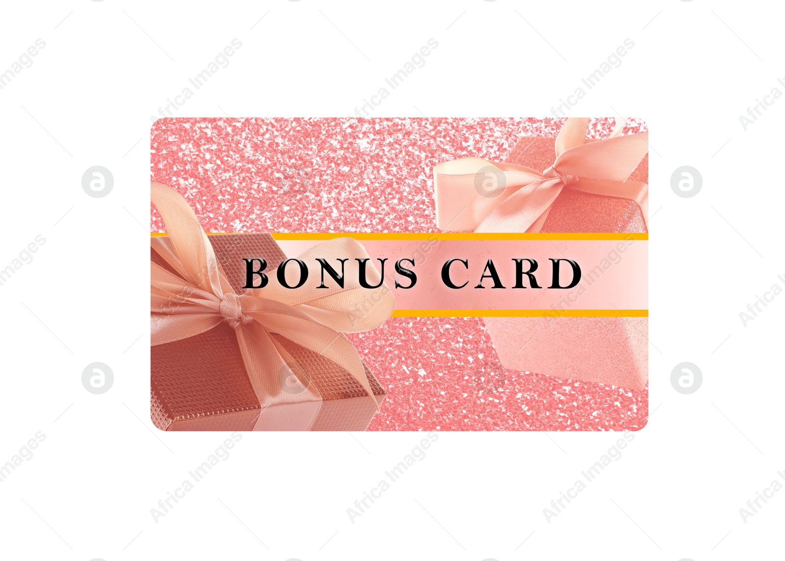 Bonus card with stylish design on white background Image of Bonus card with stylish design on white background