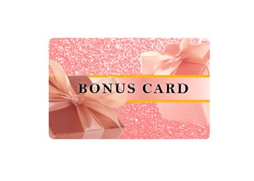 Image of Bonus card with stylish design on white background