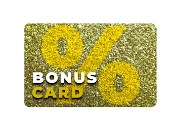Image of Bonus card with stylish design on white background