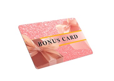 Image of Bonus card with stylish design on white background