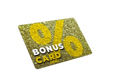 Image of Bonus card with stylish design on white background
