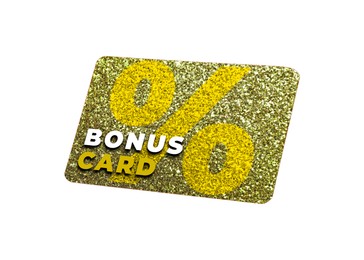 Image of Bonus card with stylish design on white background
