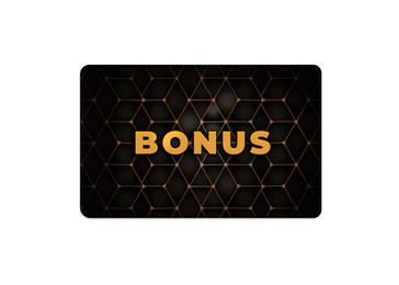 Image of Bonus card with stylish design on white background