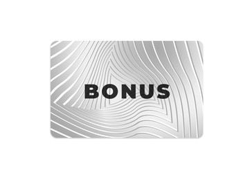 Image of Bonus card with stylish design on white background