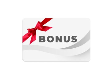 Image of Bonus card with stylish design on white background