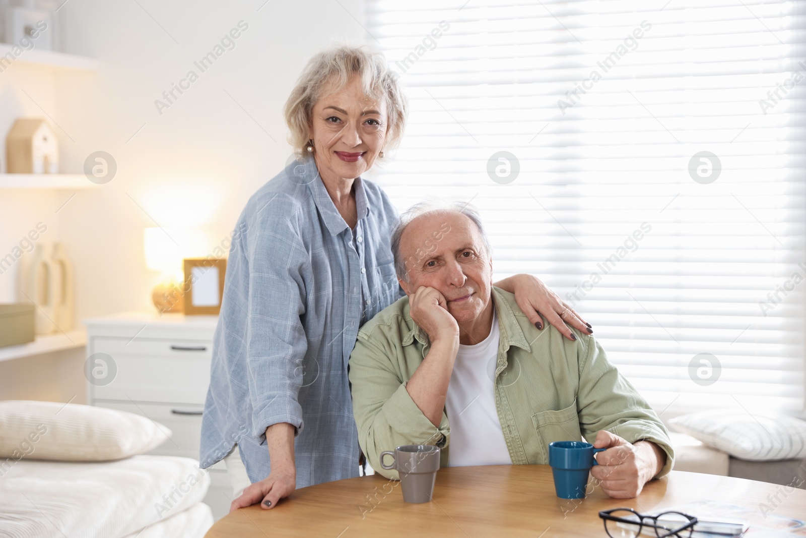 Portrait of lovely senior couple at home Photo of Portrait of lovely senior couple at home