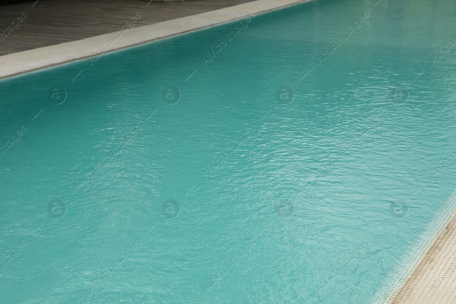Outdoor swimming pool with clear water, closeup Photo of Outdoor swimming pool with clear water, closeup