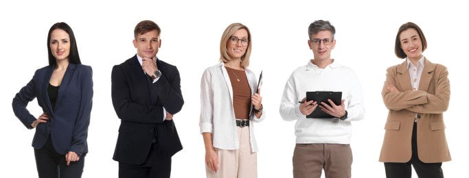 Image of Psychologists on white background. Group of specialists