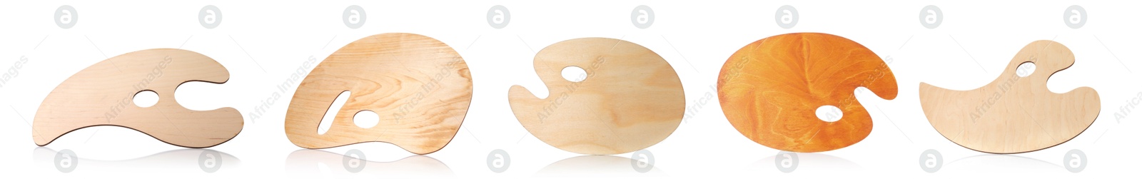 Empty wooden palettes isolated on white, set Image of Empty wooden palettes isolated on white, set