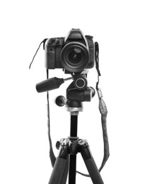 Photo of Modern professional video camera isolated on white