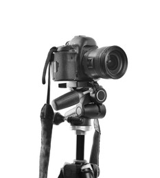 Photo of Modern professional video camera isolated on white