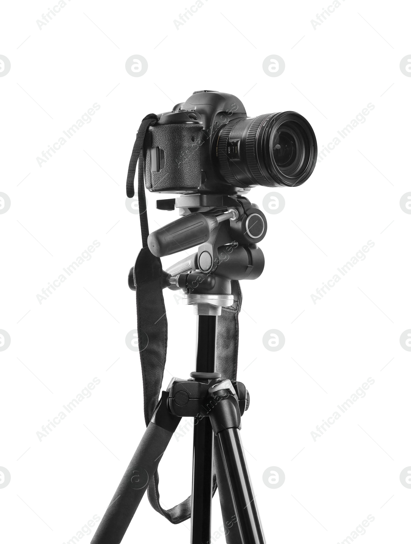 Modern professional video camera isolated on white Photo of Modern professional video camera isolated on white