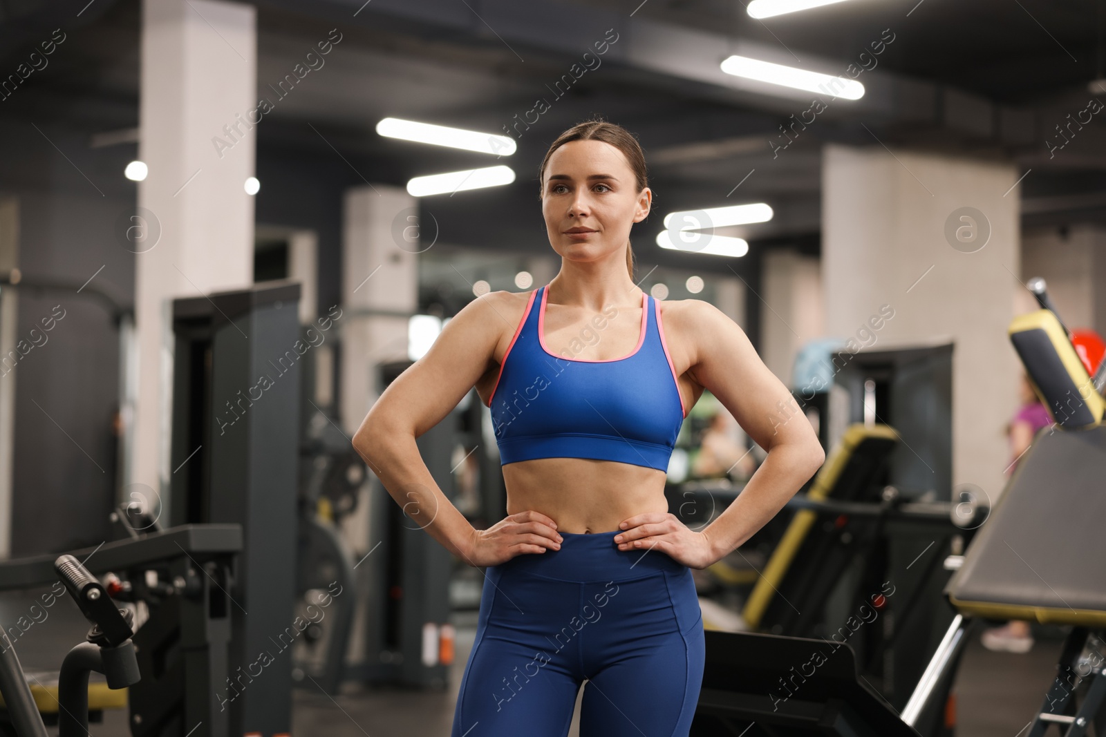 Portrait of professional personal trainer in gym Photo of Portrait of professional personal trainer in gym
