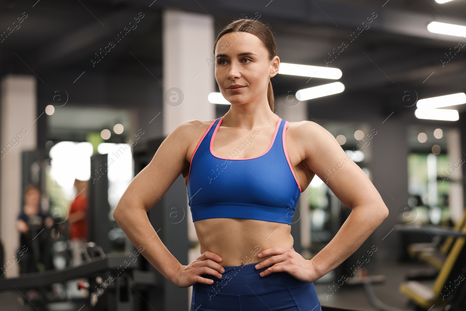 Portrait of professional personal trainer in gym Photo of Portrait of professional personal trainer in gym