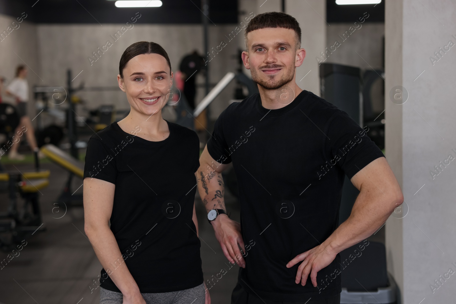 Portrait of professional personal trainers in sport center Photo of Portrait of professional personal trainers in sport center