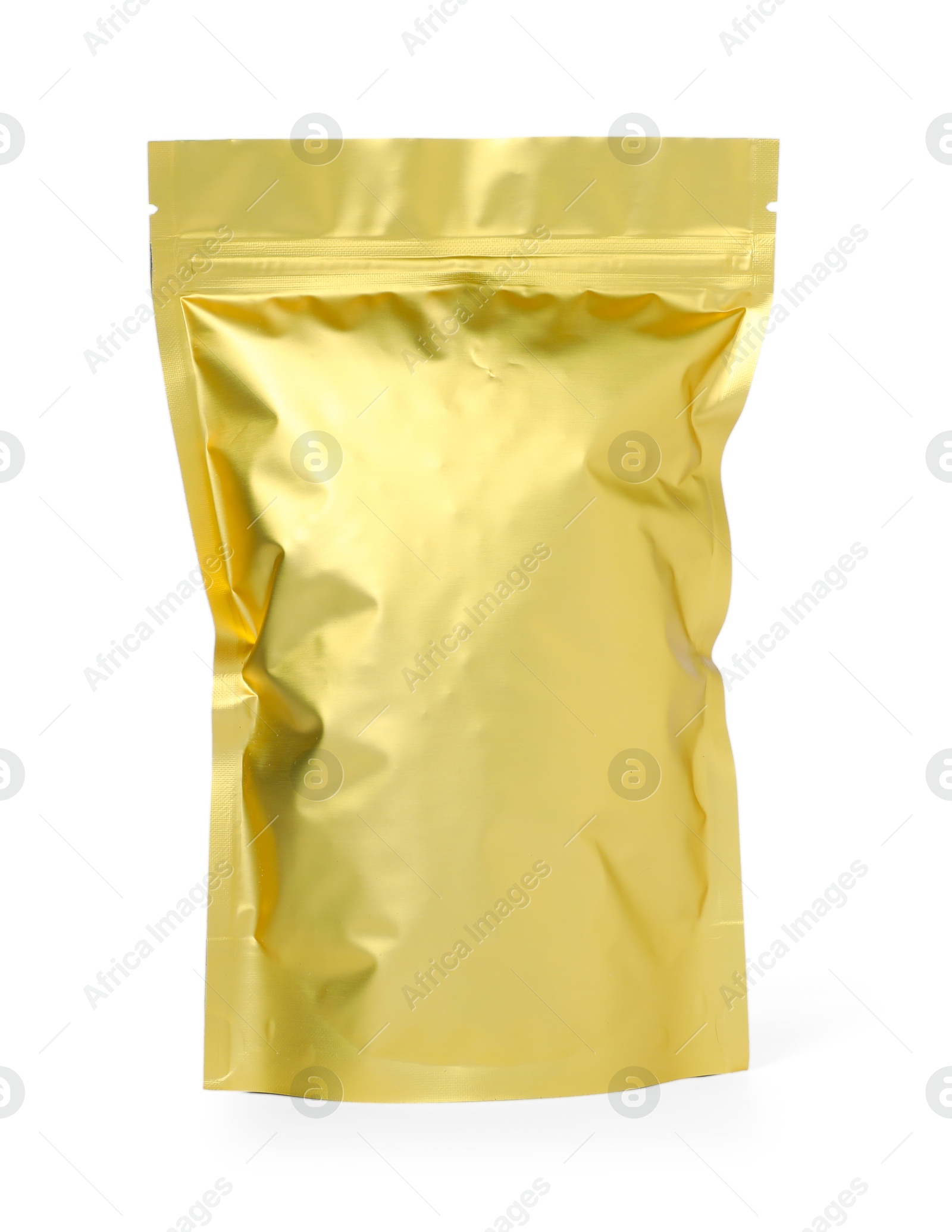 One zipper stand-up pouch isolated on white. Mockup for design Photo of One zipper stand-up pouch isolated on white. Mockup for design