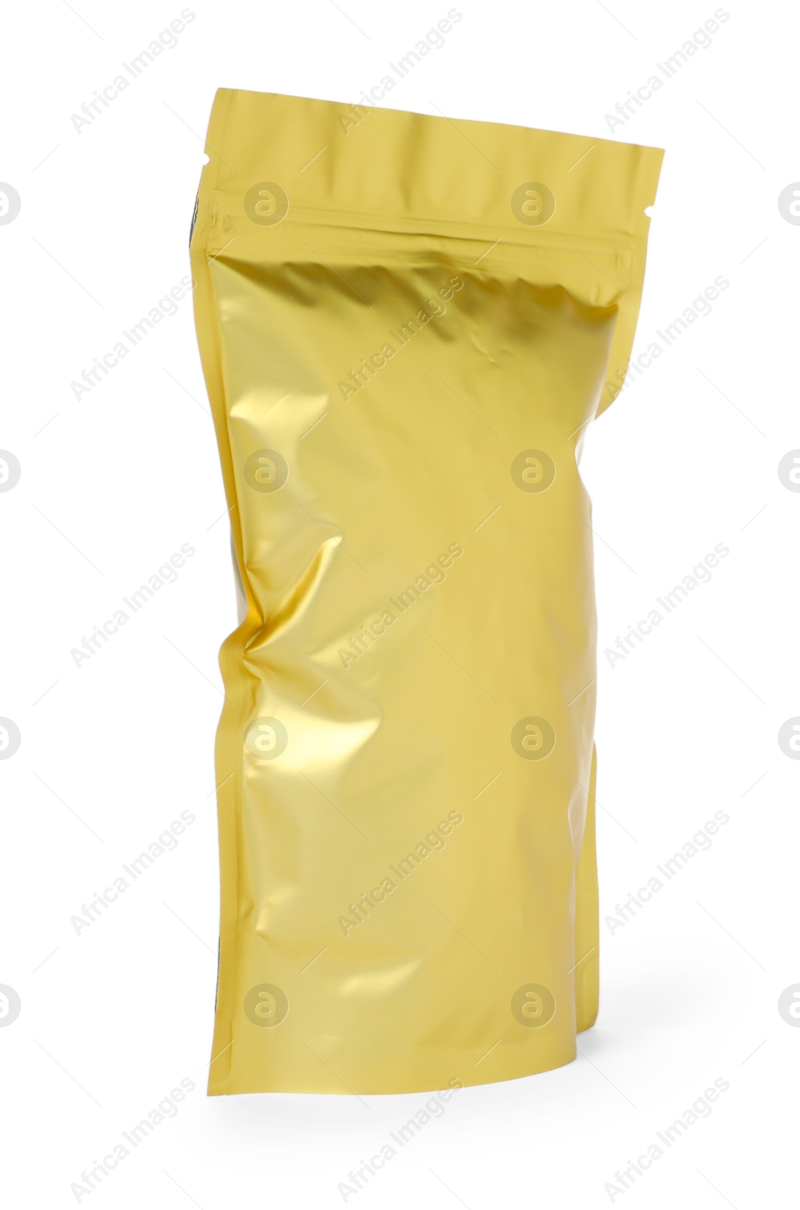 One zipper stand-up pouch isolated on white Photo of One zipper stand-up pouch isolated on white