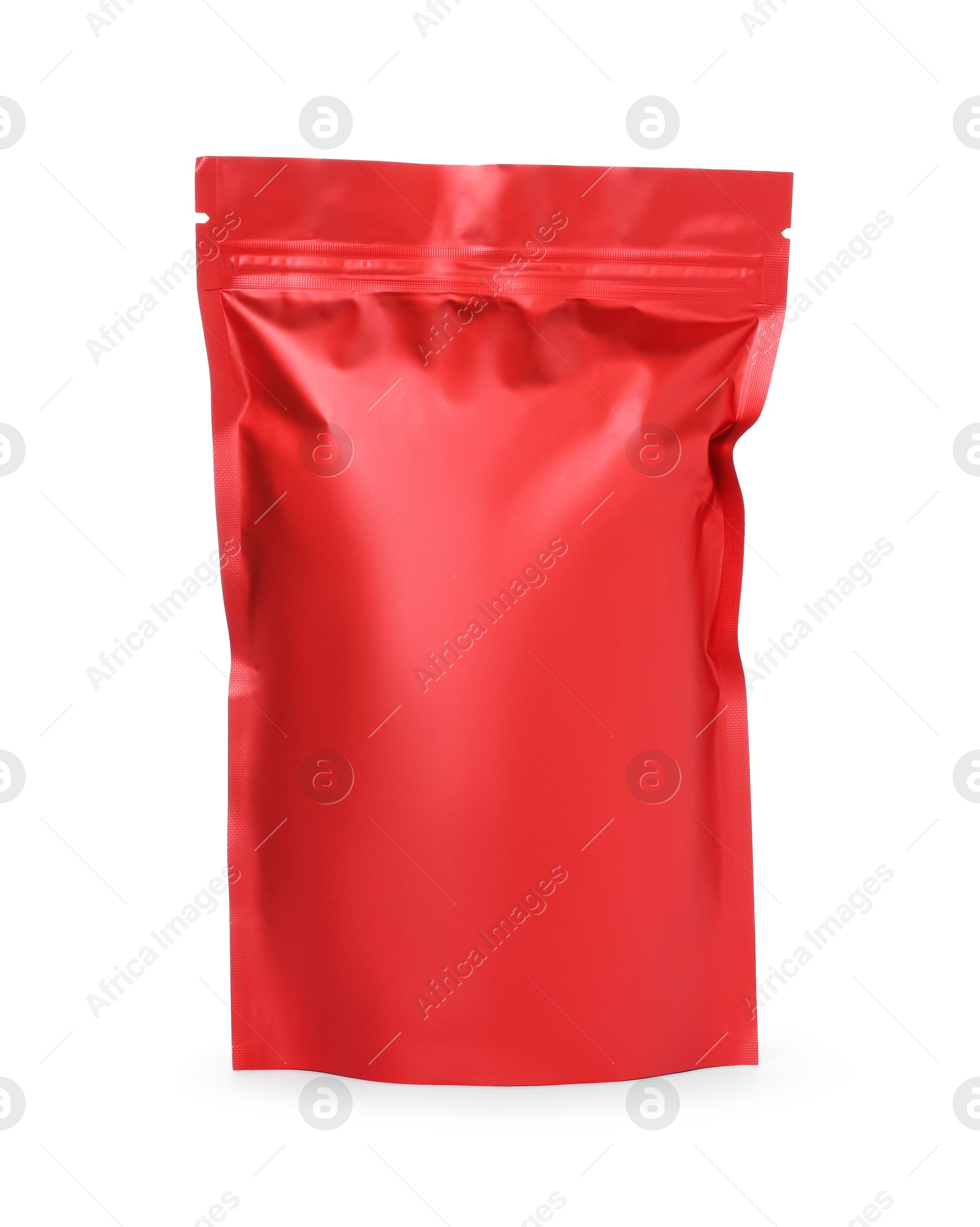 One zipper stand-up pouch isolated on white. Mockup for design Photo of One zipper stand-up pouch isolated on white. Mockup for design