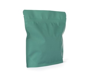 Photo of One zipper stand-up pouch isolated on white. Mockup for design