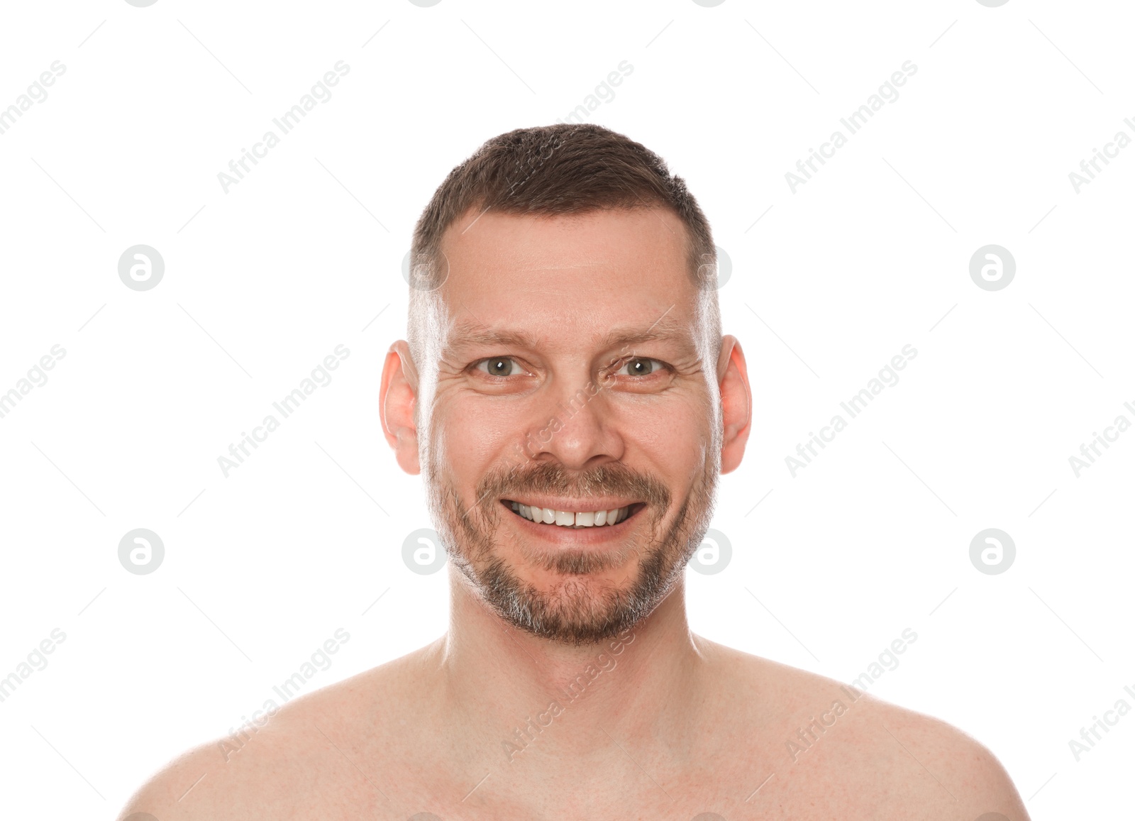 Portrait of handsome man on white background Photo of Portrait of handsome man on white background