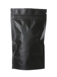 Photo of One zipper stand-up pouch isolated on white. Mockup for design