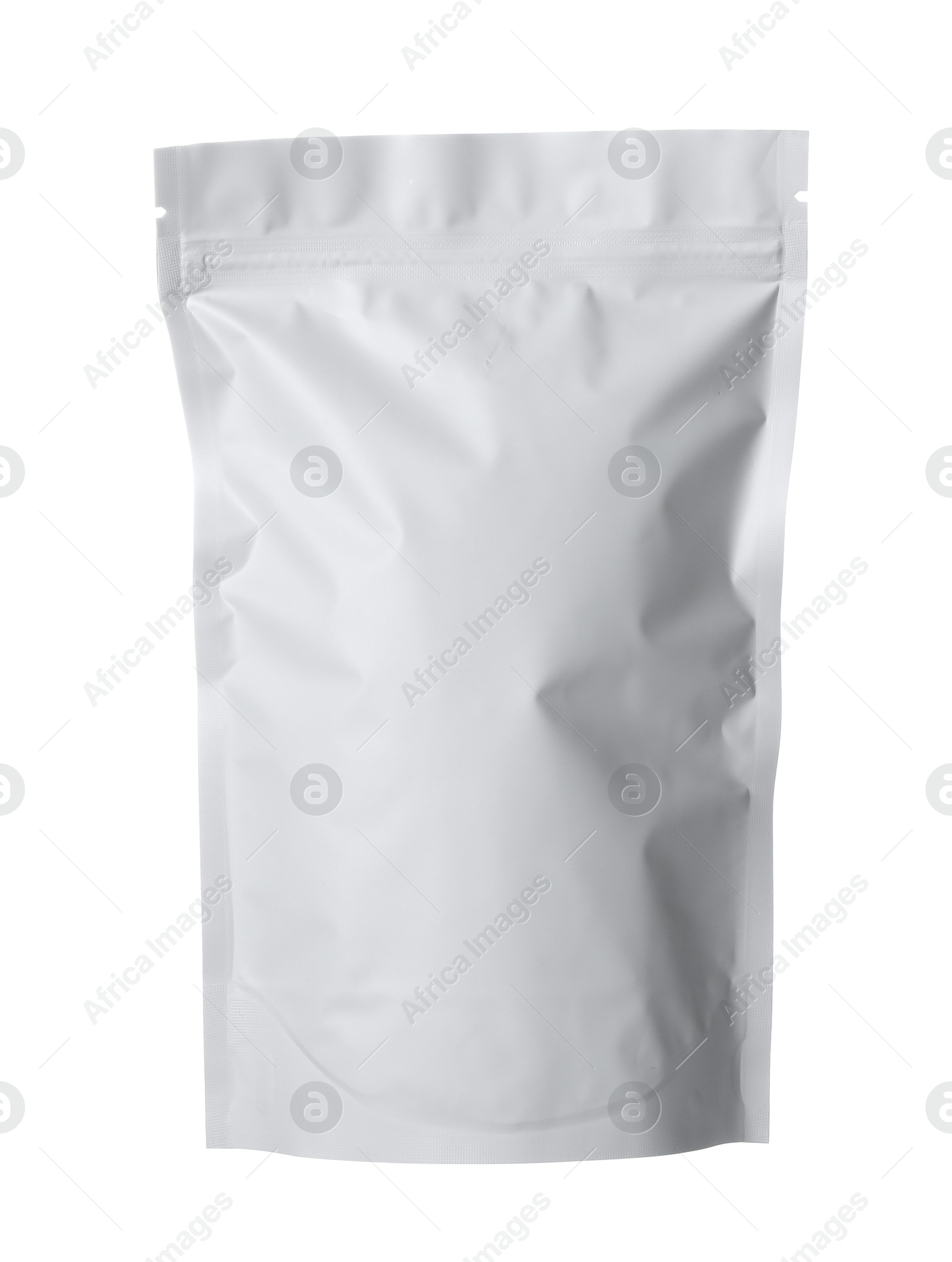 One zipper stand-up pouch isolated on white. Mockup for design Photo of One zipper stand-up pouch isolated on white. Mockup for design