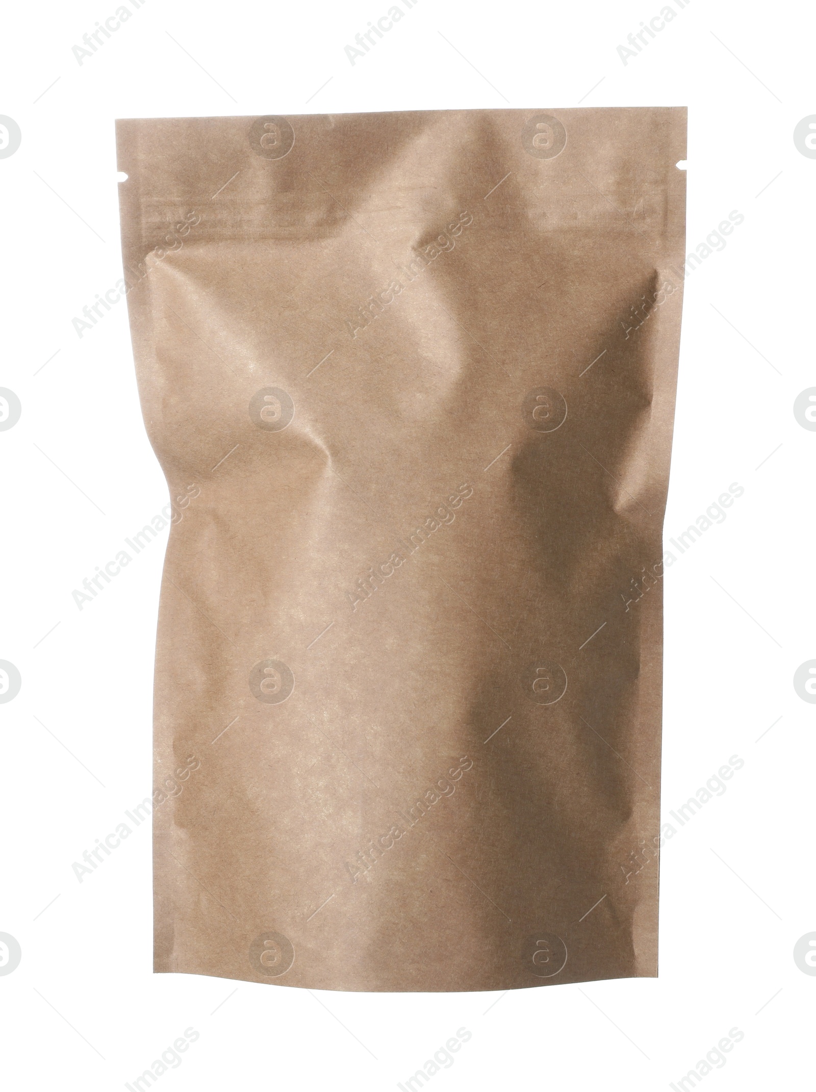 One zipper stand-up pouch isolated on white. Mockup for design Photo of One zipper stand-up pouch isolated on white. Mockup for design