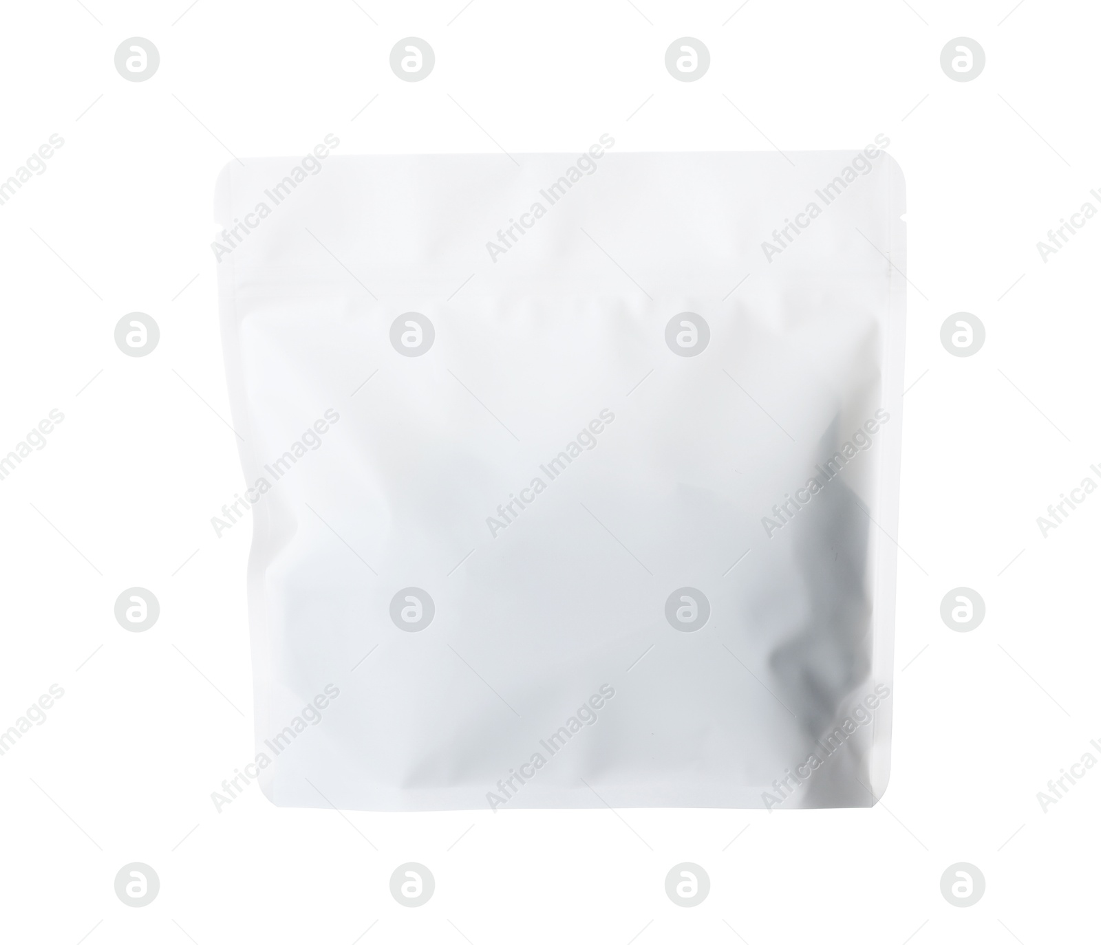 One zipper stand-up pouch isolated on white. Mockup for design Photo of One zipper stand-up pouch isolated on white. Mockup for design