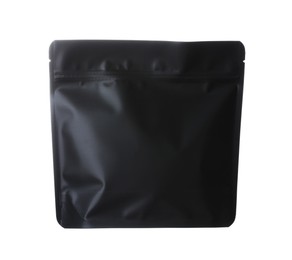 Photo of One zipper stand-up pouch isolated on white. Mockup for design