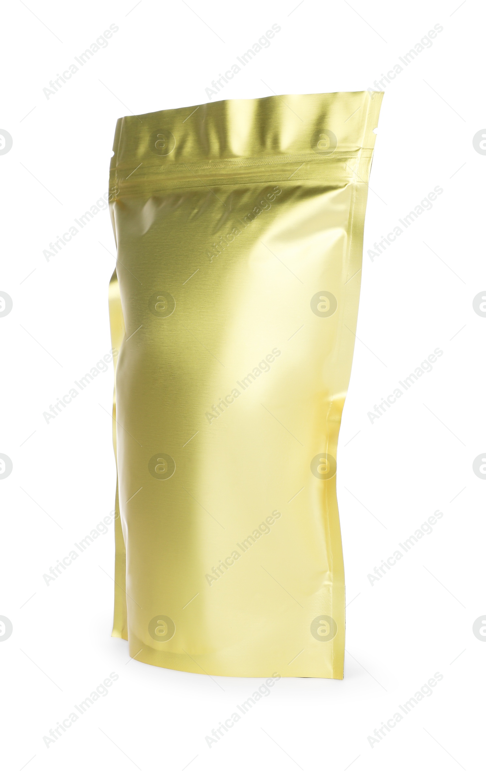 One zipper stand-up pouch isolated on white Photo of One zipper stand-up pouch isolated on white