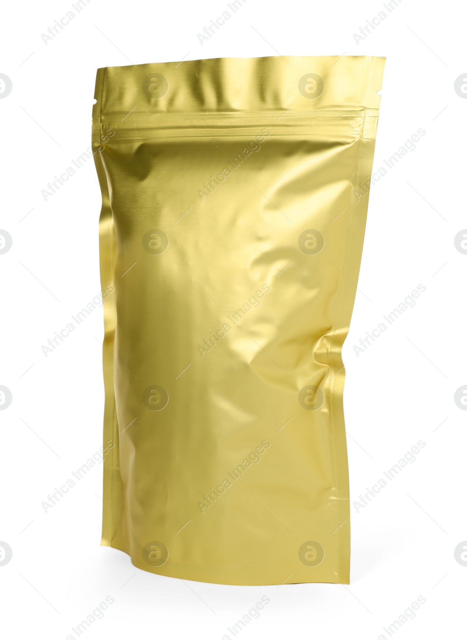One zipper stand-up pouch isolated on white. Mockup for design Photo of One zipper stand-up pouch isolated on white. Mockup for design