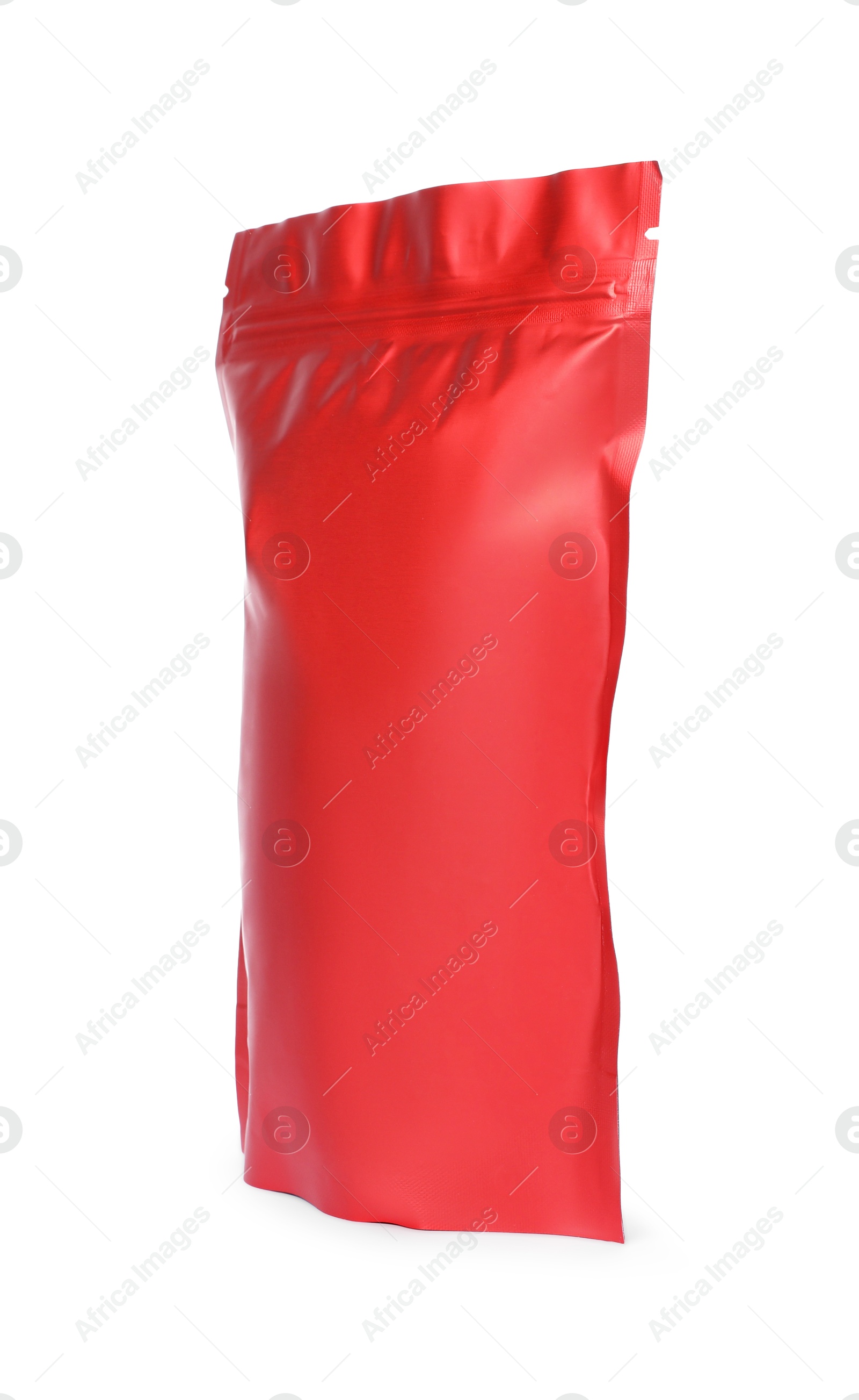 One zipper stand-up pouch isolated on white. Mockup for design Photo of One zipper stand-up pouch isolated on white. Mockup for design